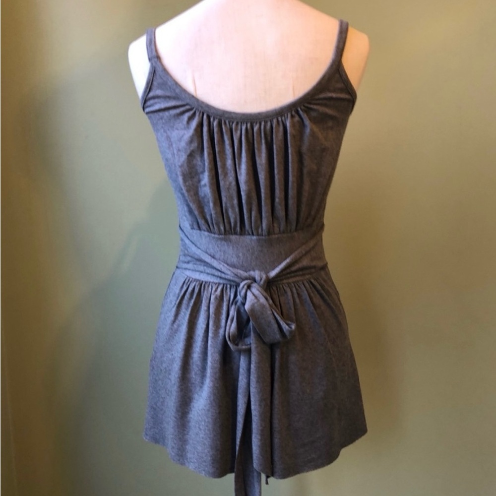 Anthropologie Three Dots Grey-SZ S-Sleeveless Tie Waist Tank Top